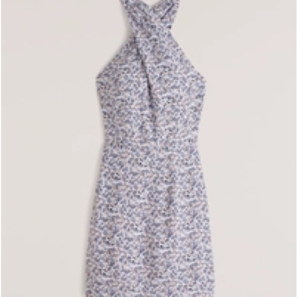 Abercrombie & Fitch Twist-front Halter Slip Mini Dress